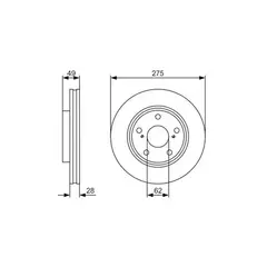 Диски тормозные BOSCH 0986479R58 4351233041 TOYOTA CAMRY 2.2 1996.8-2001.11