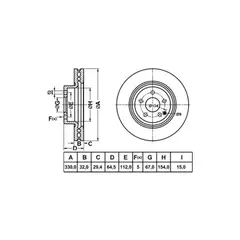 Диск тормозной MERCEDES W211 280-500 02-/C219 280-500 04- передний вент.D=330мм.