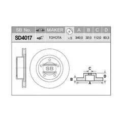 Диск тормозной Sangsin SD4017