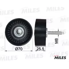 MILES Ролик ремня приводного FORD MONDEO 00- обводной - MILES арт. AG03026