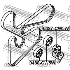 Ролик обводной приводного ремня Febest 0488-CW5W - Febest арт. 0488-CW5W