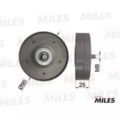 Ролик ремня приводного audi a4 a5 1.8 2.0 tfsi 07- Miles AG03118 - Miles арт. AG03118