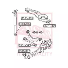 САЙЛЕНТБЛОК ЗАДНЕГО ПРОДОЛЬНОГО РЫЧАГА УШАСТЫЙ MAZDA MAZDA 3 I BK (2003-2009) MAZDA MAZDA 5 I CR (2005-2015) FORD C-MAX (2007-2010) FORD FOCUS II (2005-2011)