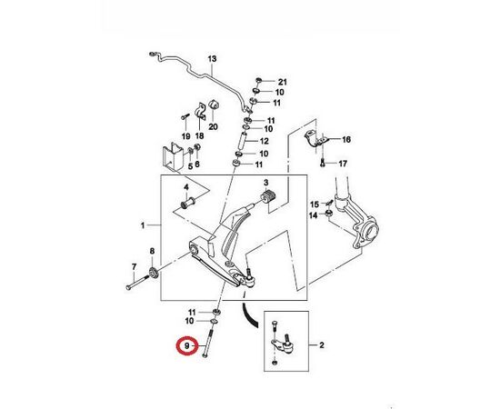 Болт стойки стабилизатора Daewoo Nexia