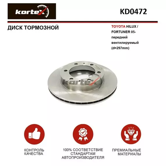 Диск тормозной TOYOTA HILUX / FORTUNER 05- перед.вент.(d-297mm)