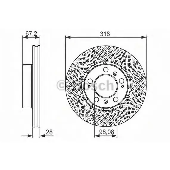 Диск тормозной перед Bosch 0 986 479 550