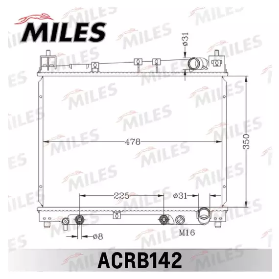 Радиатор TOYOTA YARIS / VITZ 99- - MILES арт. ACRB142