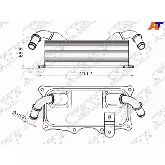 Радиатор масляный PORSCHE CAYENNE 10- PANAMERA 09- - SAT арт. ST94810728122